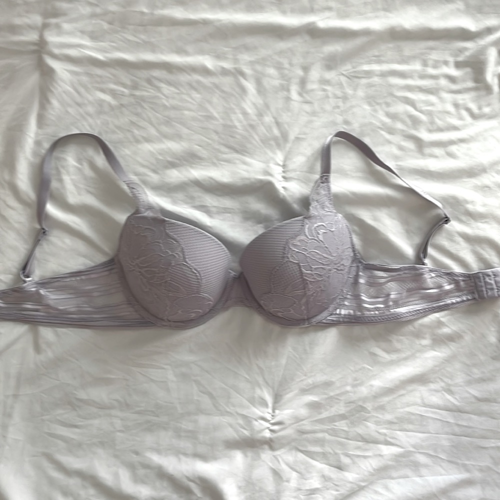 Auden Plunge Coverage Push-Up Bra Light Purple With Lace